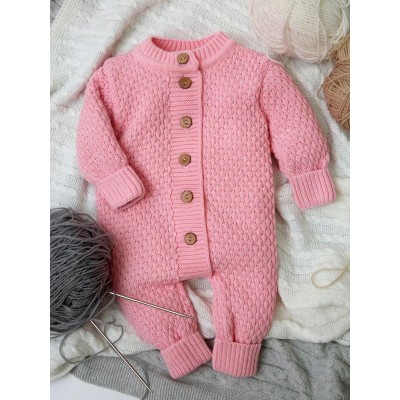 Комбинезон детский Amarobaby Pure Love Wool вязаный, розовый