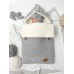 Конверт утепленный Amarobaby Pure Love Wool вязаный, серый, 75х46см