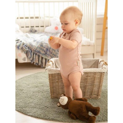 Боди детское с коротким рукавом AMAROBABY Nature, ваниль