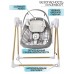 Электронные качели детские AMAROBABY WOODEN SWING, серый