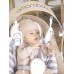 Электронные качели детские AMAROBABY WOODEN SWING, бежевый