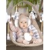 Электронные качели детские AMAROBABY WOODEN SWING, бежевый