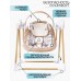 Электронные качели детские AMAROBABY WOODEN SWING, бежевый