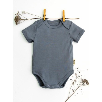 Боди детское с  коротким рукавом AMAROBABY Nature, графит