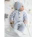 Комбинезон детский вязаный c шапочкой Amarobaby Pure Love Cutie, серый