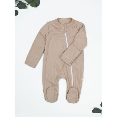 Комбинезон (слип) на молнии детский AMAROBABY Fashion, бежевый