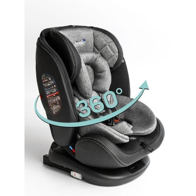 Автокресло детское AMAROBABY ST-3, Isofix класс D, группа 0+/1/2/3 (серый)