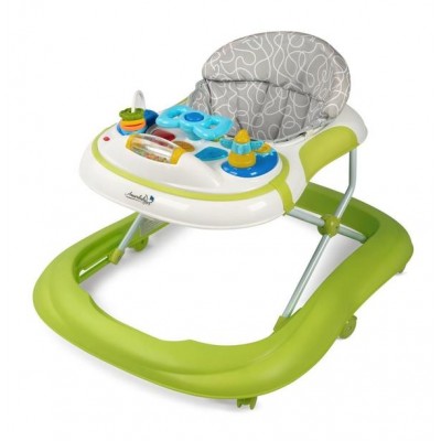 Ходунки детские с электронной игровой панелью AMAROBABY Strolling Baby (зеленый)