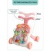 Каталка-ходунки Amarobaby Study Walker (3в1) музыкальный игровой центр со съемной игровой панелью и столиком, розовый