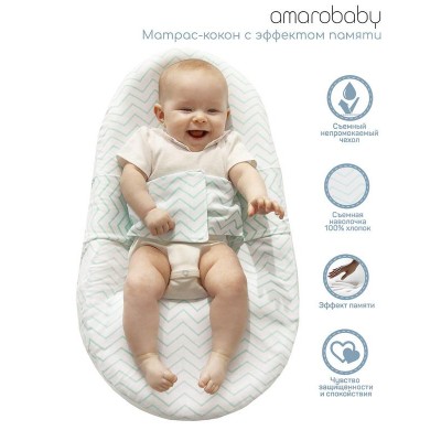 Матрас-кокон AmaroBaby для позиционирования с эффектом памяти, Premium Form, 74х42х14