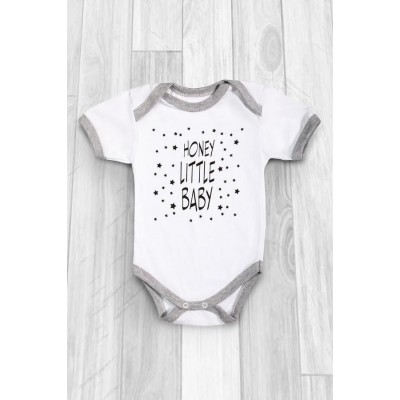 Боди детское с коротким рукавом Amarobaby HONEY LITTLE BABY