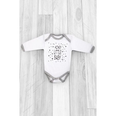 Боди детское с длинным рукавом Amarobaby HONEY LITTLE BABY