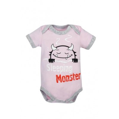 Боди детское с коротким рукавом Amarobaby( Monsters розовая коллекция)