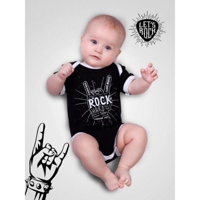 Боди детское с коротким рукавом Amarobaby ROCK BABY 02  ROCK HARD