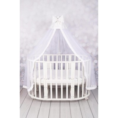 Балдахин для детской кроватки с рюшем Amarobaby Moonlight  150*300 см (белый)